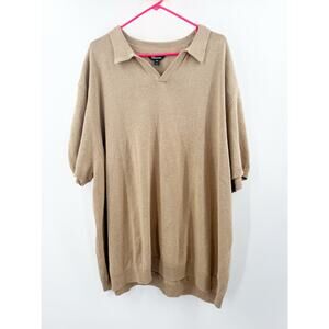 The Commons Polo Men's XXL NEW linen organic cotton blend knit v-neck shirt NWOT